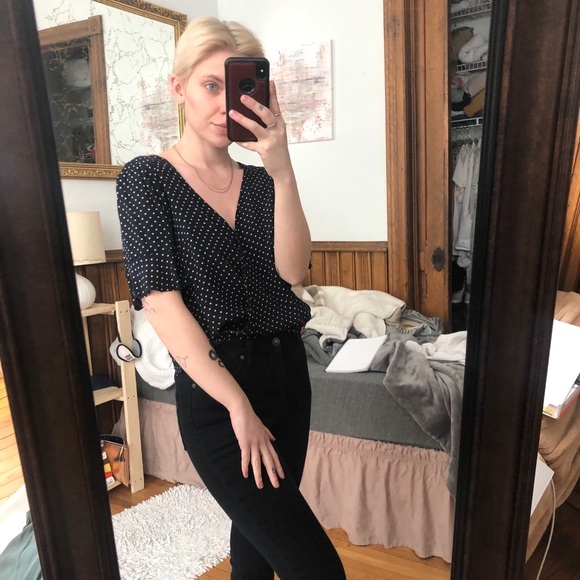 Sanctuary flutter sleeve polka dot blouse - Picture 12 of 15